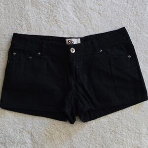 SO Black Denim Shorts Womens Size 13 Casual Everyday Cotton Hot Pants NWOT